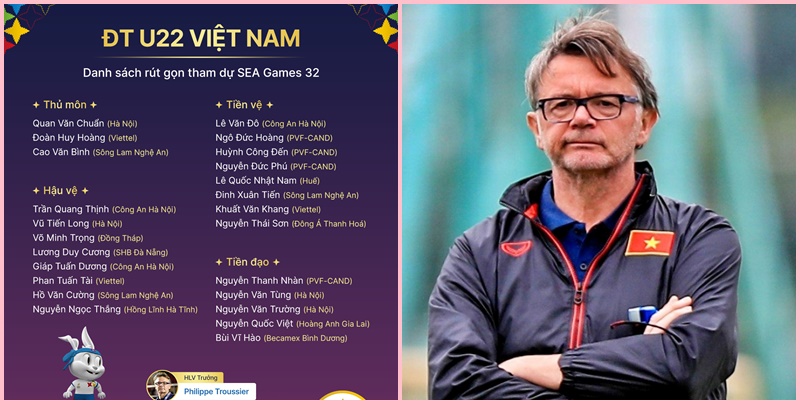 Danh sách đội hình U22 Việt Nam dự Sea Games 32